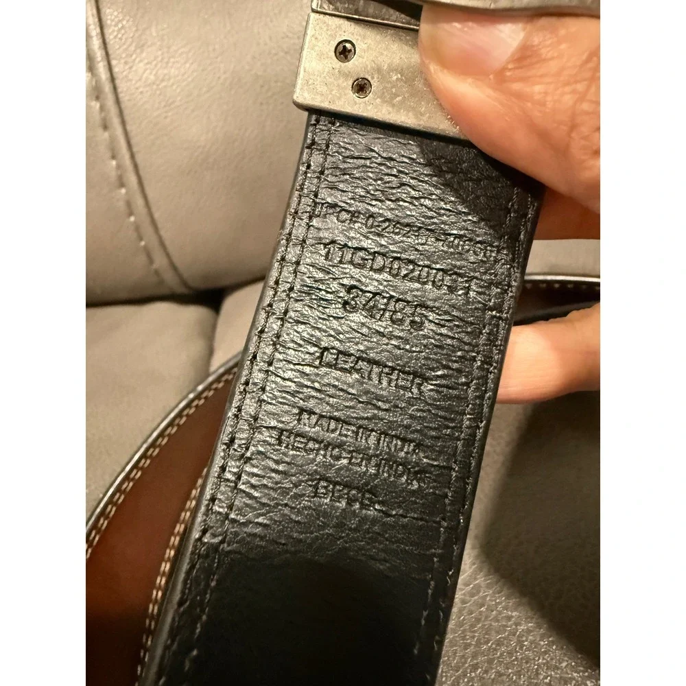 Genuine Dickies Mens Reversible‎ Leather Belt Black Brown 34 11GD020021 Buckle